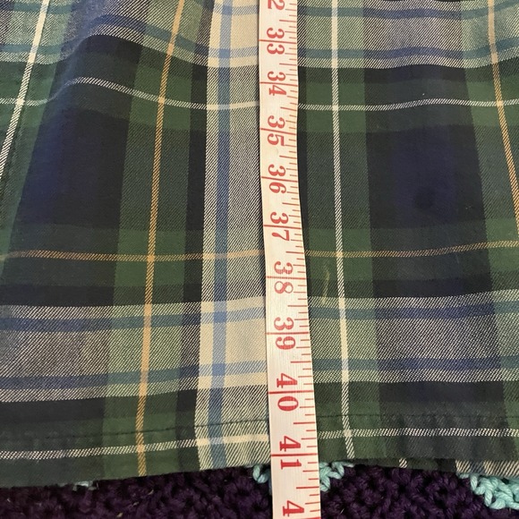 Vintage L.L. Bean Plaid Robe Mens M Green Blue Cotton Dressing Bath Waist Tie - Picture 10 of 11